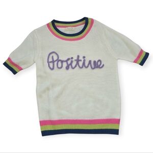 Doe & Rae Positive Short Sleeve Knit Sweater